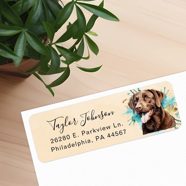 Chocolate Lab Return Address Label (Creator Uploaded)