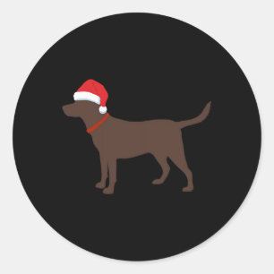 Chocolate Lab Santa Labrador Classic Round Sticker