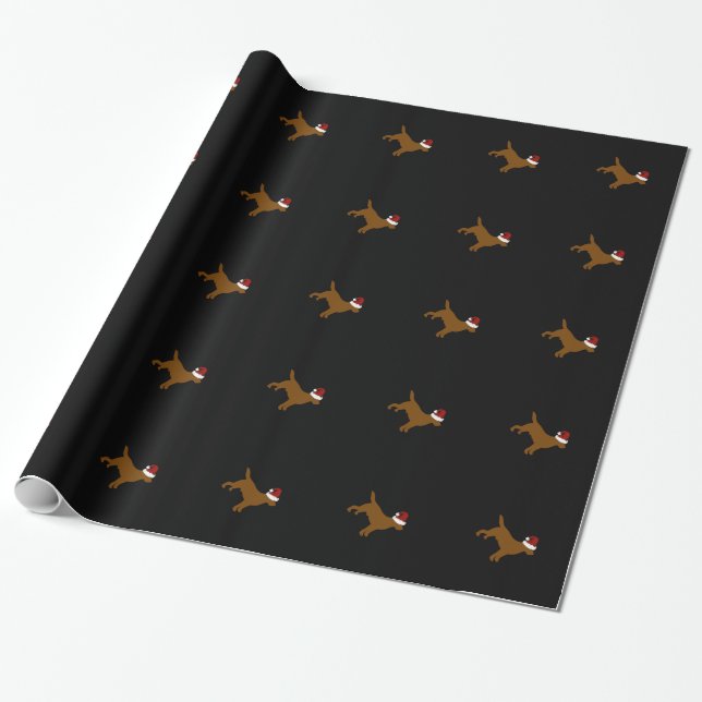 Chocolate Lab Santa Wrapping Paper (Unrolled)
