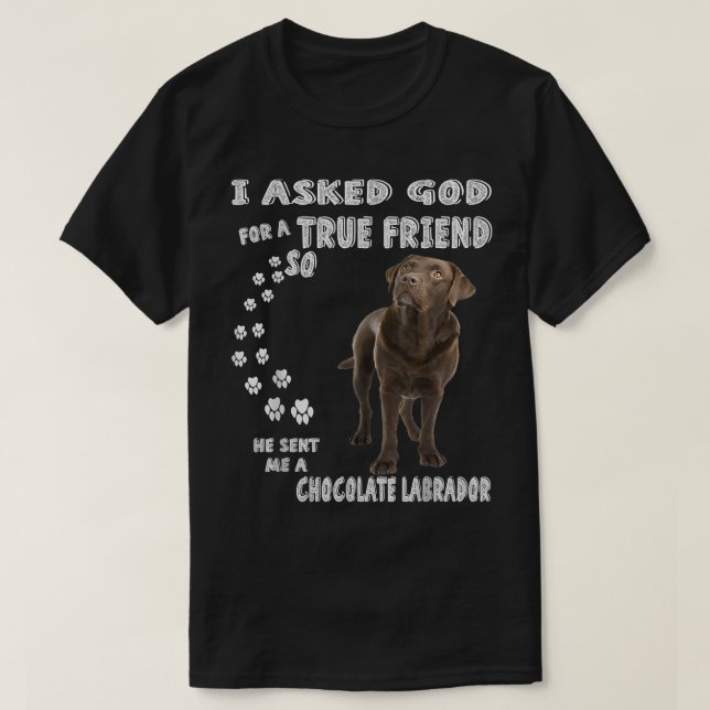 Chocolate Lab Saying Mom Dad Print, Labrador Retri T-Shirt (Design Front)