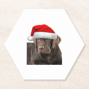 Chocolate Lab Shirt Labrador Retriever Dog Christm Paper Coaster