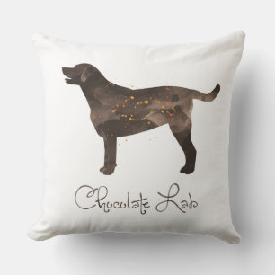 Chocolate Lab Watercolor Design Throw Pillow