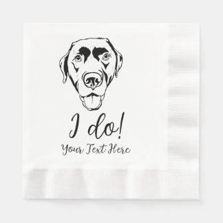 Chocolate Lab Wedding Cocktail Napkins