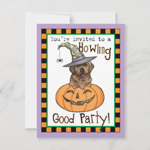 Chocolate Lab Witch Invitation