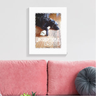 Chocolate Lab With Bone Photograph Canvas Print