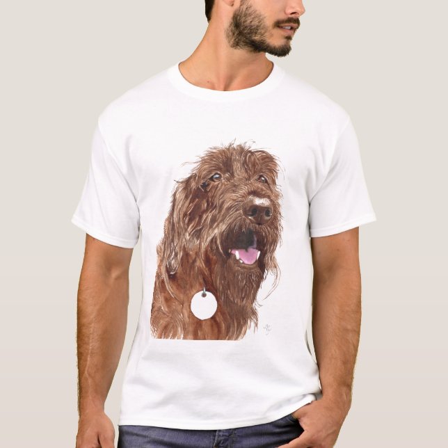 Chocolate Labradoodle #1 Edun Live shirt (Front)