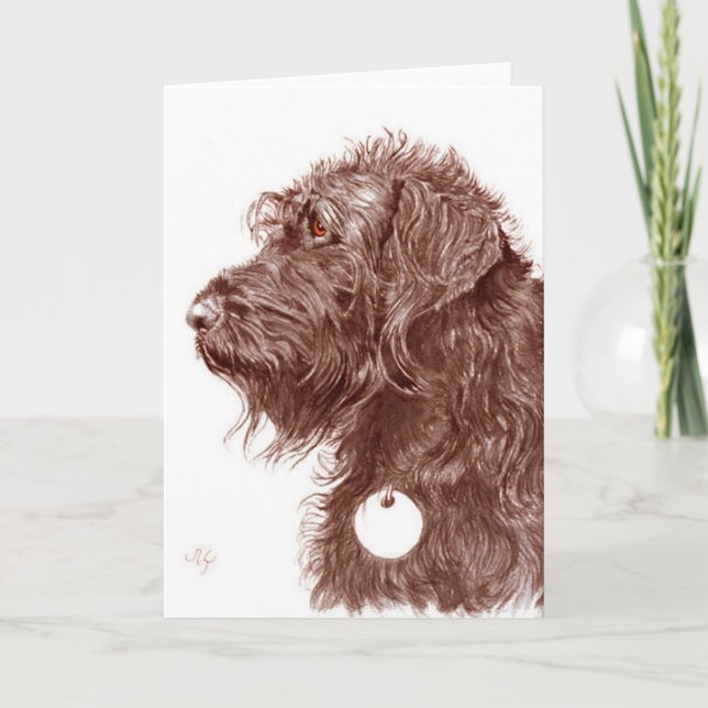 Chocolate Labradoodle Greeting Card (Front)