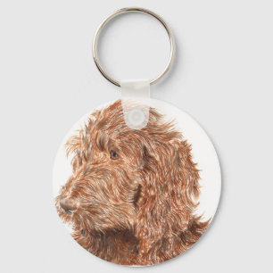 Chocolate Labradoodle Keychain