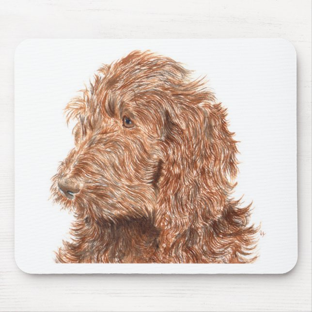 Chocolate Labradoodle Mouse Pad (Front)