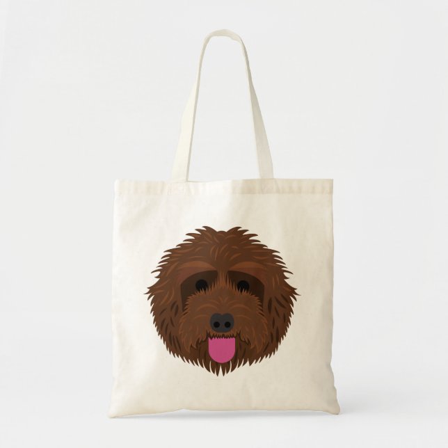 Chocolate Labradoodle Tote Bag (Front)