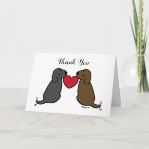 Chocolate Labrador and Black Labrador Thank You