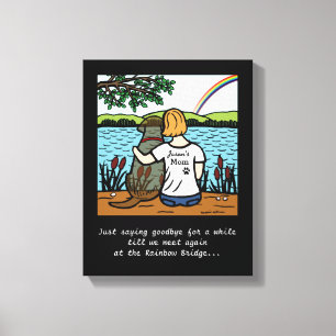 Chocolate Labrador Angel and Mom Canvas Print