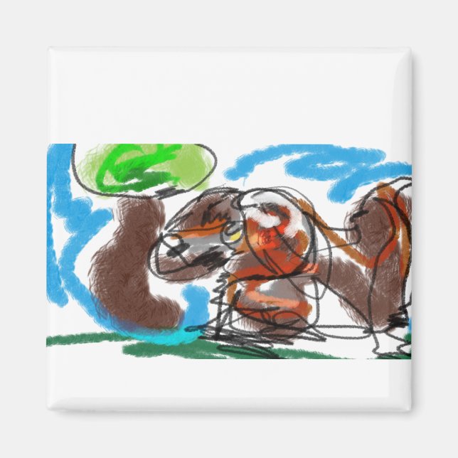 chocolate labrador art magnet (Front)