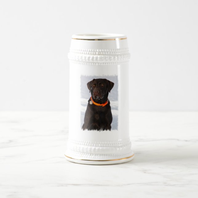 Chocolate Labrador Beer Mug (Center)