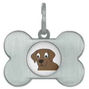chocolate labrador cartoon pet ID tag