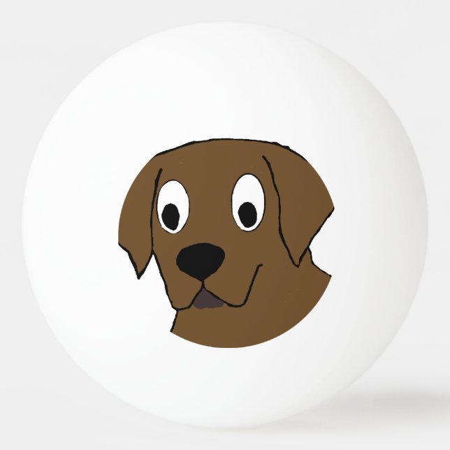 chocolate labrador cartoon ping pong ball (Front)