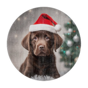Chocolate Labrador Christmas Cutting Board