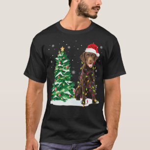 chocolate labrador Christmas Lights  Decor Xmas Tr T-Shirt