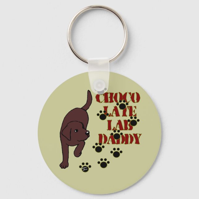 Chocolate Labrador Daddy Keychain (Front)