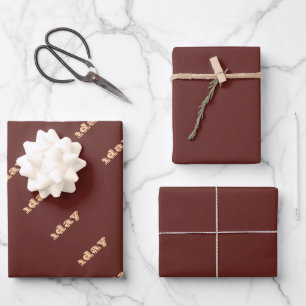 Chocolate Labrador Dog Fur Brown Solid Colour Wrapping Paper Sheet