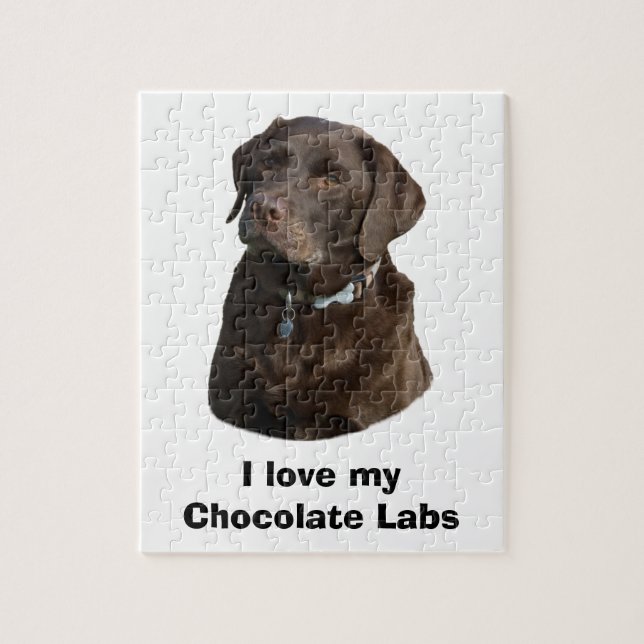 Chocolate Labrador dog photo portrait Jigsaw Puzzle (Vertical)