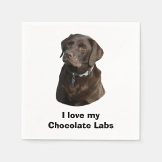 Chocolate Labrador dog photo portrait Napkin