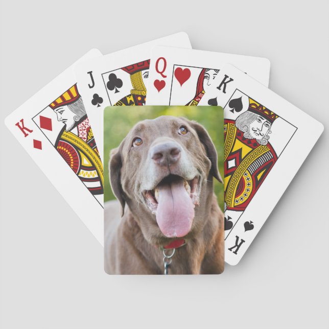 Chocolate Labrador Dog Playing Cards (Back)