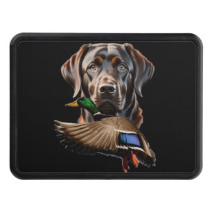 Chocolate Labrador Duck Hunting Trailer Hitch Cover