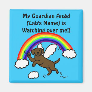 Chocolate Labrador Guardian Angel (Rainbow Bridge) Magnet