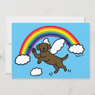 Chocolate Labrador Guardian Angel Thank You Card