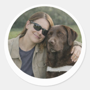 Chocolate Labrador Guide Dog Partnership – Woman  Classic Round Sticker