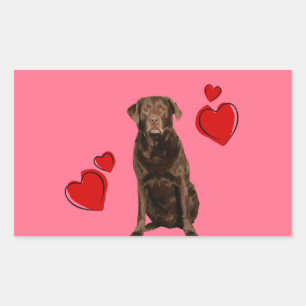Chocolate Labrador Happy Valentine's Day Sticker