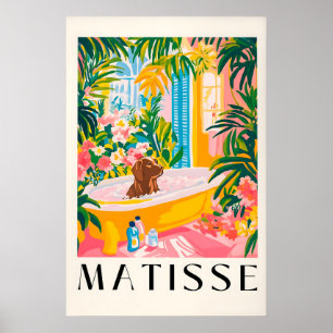 Chocolate Labrador in Bathtub Art Print Funny