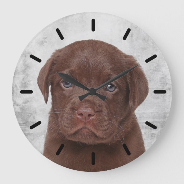 Chocolate Labrador Large Clock (Front)