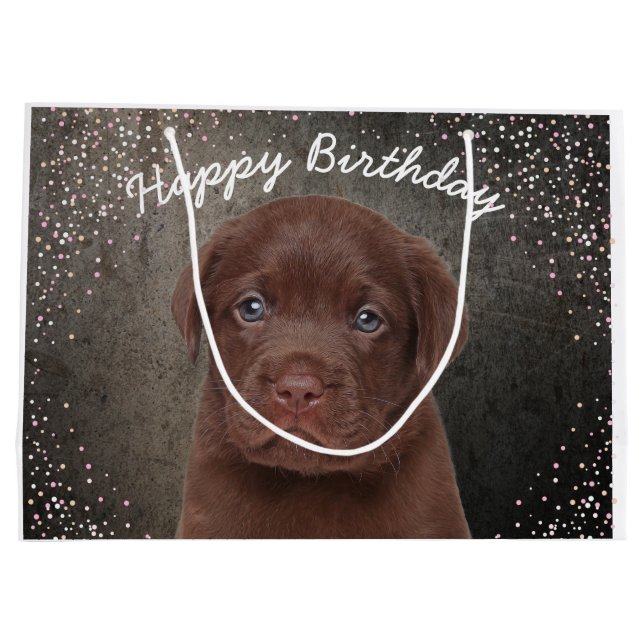 Chocolate Labrador Large Gift Bag (Back)