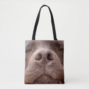 Chocolate Labrador Nose Closeup Tote Bag