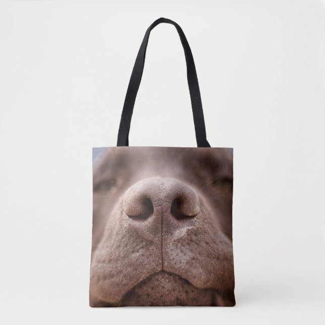 Chocolate Labrador Nose Closeup Tote Bag (Front)