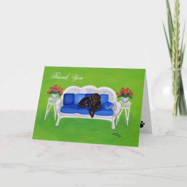 Chocolate Labrador Painting Thank You (Front)