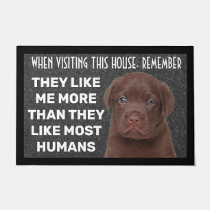 Chocolate Labrador personalized doormat