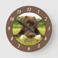 Chocolate Labrador Personalized Large Clock