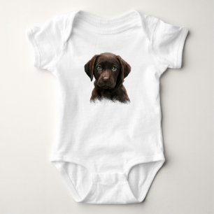Chocolate Labrador Puppy Baby Bodysuit
