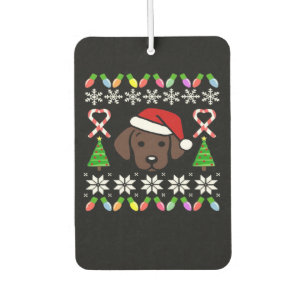 Chocolate Labrador Puppy Christmas Santa Oversized Air Freshener