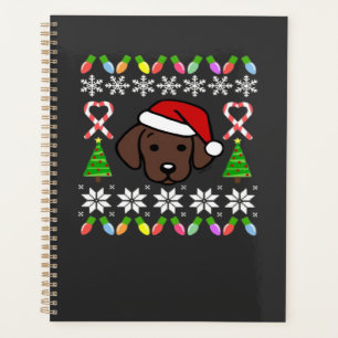 Chocolate Labrador Puppy Christmas Santa Oversized Planner