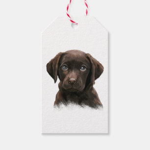 Chocolate Labrador Puppy Gift Tags