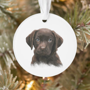 Chocolate Labrador Puppy Ornament