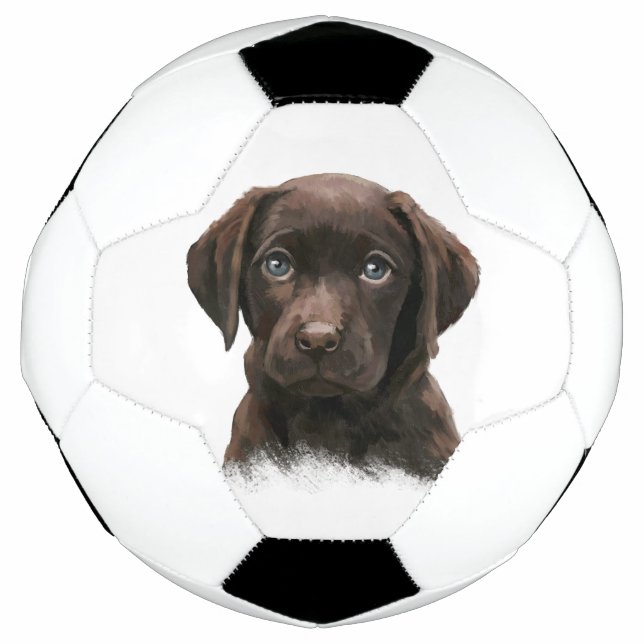 Chocolate Labrador Puppy Soccer Ball (Front)