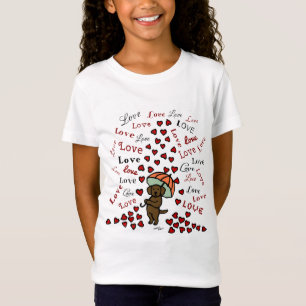 Chocolate Labrador Rain of Hearts T-Shirt