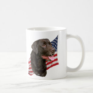Chocolate Labrador Retriever and Flag Mug