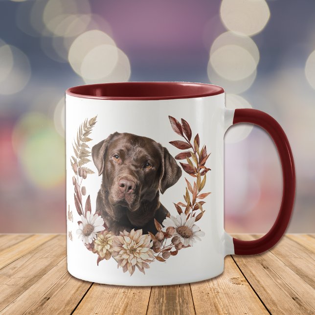 Chocolate Labrador Retriever Autumn Wreath Mug (Creator Uploaded)