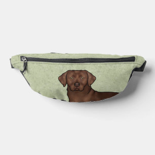 Chocolate Labrador Retriever Cartoon Lab Dog Head Fanny Pack